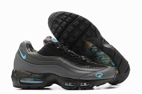 Nike Air Max 95 Grey Blue Leather Men's Shoes-140